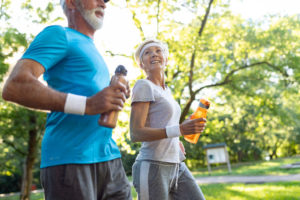 senior couple running mental health good functional medicine